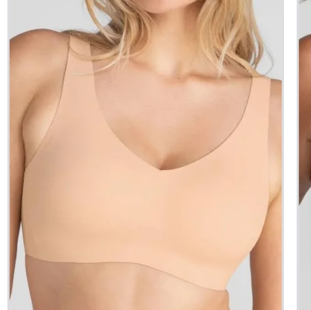 Honeylove Size Large Soft Form VNeck Blush Liftwear Wireless Bra LWBRO101 NWT